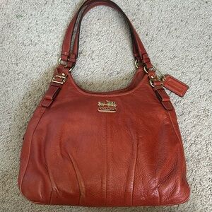 Coach Madison leather Maggie shoulder bag- burnt orange